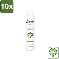 Dove 10 x Go Fresh - Deospray - Groene Thee & Komkommer - 200 ml - Grootverpakking - Go Fresh - Deodorant - Antitranspirant - Groene Thee - Komkommer