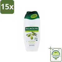 Palmolive 15 x - Naturals - Douchecréme - Olijf & Melk - Natuurlijke ingrediënten - 250 ml - Grootverpakking - Douchecrème - Olijf - Melk - Natuurlijke Ingrediënten - Hydratatie