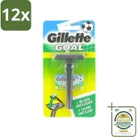 Gillette - Goal - Scheerset - Stainless Steel - Duurzaam en scherp - 1 Scheermesje - Voordeelverpakking - 12 stuks - Goal - Scherpe mesjes