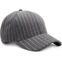 Manfield - Dames - Grijs met witte gestreepte pet - Maat 1