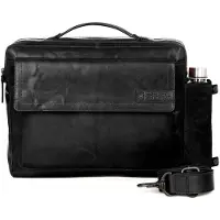 Spikes & Sparrow Leren Laptoptas - 15.6 inch - Henry - Zwart