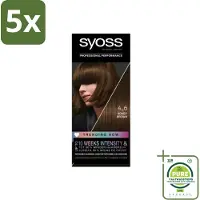 Syoss 5 x - Haarverf - 4-6 Honey Brown - 1 Haarkleuring - Grootverpakking - Haarverf - Permanente Haarkleuring - Honingbruin - - Grijsdekking