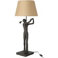 J-Line Tafellamp golfer - polyresin - zwart
