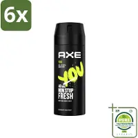 Axe - Deodorant Bodyspray - 48hrs Fresh - You - Cool Vetiver & Amber - 150 ml - Voordeelverpakking - 6 stuks - Deodorant - Deodorant spray