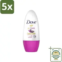 Dove 5 x - Deodorant - Roller Go Fresh Acai Berry & Waterlily - Frisse geur - 50 ml - Grootverpakking - Açaí Berry & Waterlily - Fris - Vrouwelijk - Anti-transpirant - Roll-on Deodorant