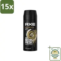 Axe 15 x - Deodorant Bodyspray - 48hrs Non Stop Fresh - Gold Temptation - Gold Amber - 150 ml - Grootverpakking - Deodorant Bodyspray - Frisheid - Geur - Citrus - Kruiden