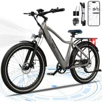 RCB G5 Elektrische Stadsfiets - 27.5" - Koppelsensor - 36V 468Wh - Tot 90km - 27% Klimvermogen - 250W Motor - 7 Versnellingen - Schijfremmen - Met App & NFC Grijs