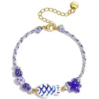 Yehwang Kralenarmband met touwmotief, vis en ster kralen