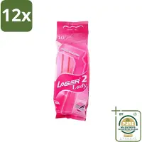 Benson - Laser Twin Women - Wegwerpscheermesjes - Voor Vrouwen - 10 Mesjes - Voordeelverpakking - 12 stuks - Tweevoudige scheermesjes - Vrouwelijke scheermesjes