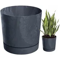 Prosperplast Tubo Beton Effectpot met Schotel 13 Antraciet