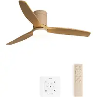 Create - Stille 40W plafondventilator met technische ABS bladen in verschillende maten - S - Met licht - Controller voor wandmontage - WIND CALM