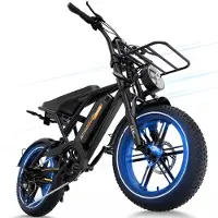 RCB Elektrische Fatbike | koppelsensor | 16"x 4.0 | 250W | Actieadius 80 km | 25 km/u | 7 Gang | App,NFC | Zwart