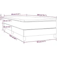 vidaXL Boxspring met matras fluweel roze 80x200 cm