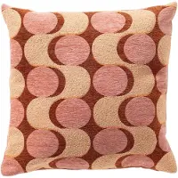Dutch decor MARLIJN - sierkussen 45x45 cm - cirkelpatroon - Muted Clay - roze, oranje, beige - Inclusief binnenkussen - Luxe kussens voor woonkamer & bank