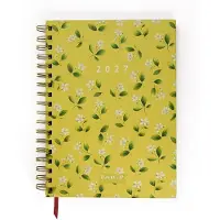 Paperclip Bureau Agenda White Flowers Pattern 2027 –