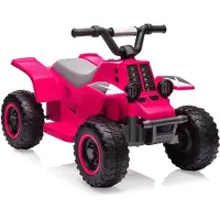Happiq Elektrische Kinder Quad - Met LED, Muziek en Startknop - voor kinderen vanaf 3 jaar - Roserood 6V - Geel