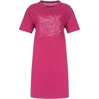 Irresistible Dames Nachthemd - Korte Mouwen - Fuchsia - Maat 3XL