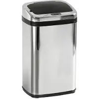 HOMCOM Sensor Prullenbak - Roestvrij Staal - 33x25x58cm - Zilver