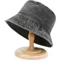 VHV -Unisex Bucket Hat - Vissershoed Dames & Heren - Katoenen Zonnehoed - UPF 50+ UV Bescherming - Opvouwbare Zomerhoed voor Wandelen Camping en Tuinieren - Zwart
