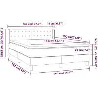 vidaXL Boxspring met matras stof crèmekleurig 140x190 cm