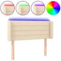 vidaXL Hoofdbord LED 83x16x78/88 cm stof crèmekleurig