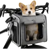 SP Fietsmand Hond - Fietsmand Hond Voorop - Hondenmand - Grijs - 33cm x 11cm x 34cm