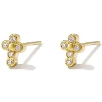 Yehwang Lara - Oorknopjes - Strass & Stainless Steel - - Wit