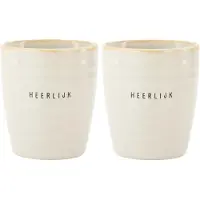 Zusss Set Van 2 Koffiemokken Heerlijk - Keramieken Mokken - Sand - 210Ml Keramiek Sand