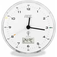 ADE Digitale Alarmklok Wit Fluisterstil - Radiogestuurd - Incl. 1x Aaa