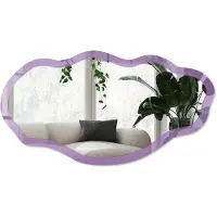 Wallfluent Violet Spiegel - Paars Moderne Rechthoekige Wandspiegel - Organische Spiegel - Woonkamer - Minimalistisch - 45x90 cm - Totale afmeting 52x97 cm