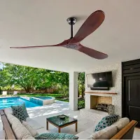 HAUSS SPOLE Ventilator – 70 Inch Zonder Verlichting – Metaal En Hout – Zwart En Donker Walnoot – Plafondventilator Met Afstandsbediening