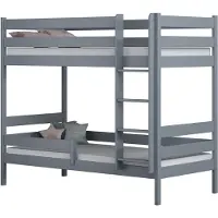 Need Sleep - Kinder stapelbed 90x190 - Massief grenenhout - Met ladder en uitvalbeveiliging - FSC - Grijs
