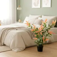HAUSS SPOLE Kunstplant 90 Cm Met 300 Bladeren En Buigbare Takken Kunststof Rood Groen Voor Binnen In Huis En Hoekdecoratie