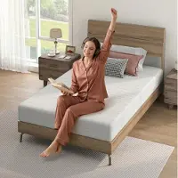 OKWISH Koudschuimmatras 140x200 cm - Ergonomische D25 Schuimkern - Afneembare En Wasbare 3D Hoes - 20 cm Hoog - Gemiddeld Ligcomfort - Wit