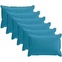 vidaXL Kussensloop 6 st HOUTEN Lichtblauw 50 x 70 cm Polyester