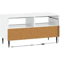 vidaXL LED tv-meubel ZWOLLE 81 x 35 x 43 cm Hoogglans Wit Bewerkt hout