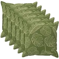 vidaXL Kussensloop 6 st HOUTEN Blad Design 45 x 45 cm Polyester