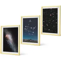 Coloray 4-Delige Schilderij Set - Sterrenbeeld Tweelingen (Gemini) Melkwegstelsel Ruimte Sterren - 40 x 60 cm - Schilderijen Set - Wanddecoratie - Woonkamer - Woonkamer Decoratie