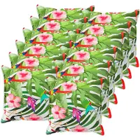 vidaXL Kussensloop 12 st HOUTEN Zwart 45 x 45 cm Polyester
