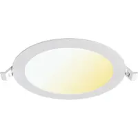 Braytron LED Downlight Inbouwspot - - 15W 1440lm 120° Bundelhoek - Aanpasbare Lichtkleur 3000K-4000K-6500K - IP40 - Rond - Wit - Ø198mm Buitenmaat - Ø175mm Zaagmaat