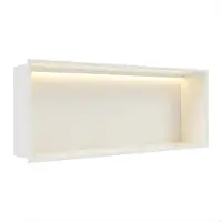 Happiq Inbouwnis / Recessed Doucheplank – Rechthoekig – Met LED – 70x28x12,5 cm – Voor Badkamer, Toilet en Woonruimte – Wit