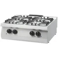Maxima Heavy Duty Kookplaat 4 Pitten Dubbel 70 cm Diep 30 kW Gas