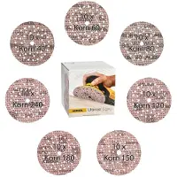 Mirka Ultimax Ligno klittenbandschuurschijven Ø125 mm mixpakket 70 stuks