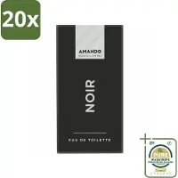 Amando 20 x Noir Eau de Toilette 50 ml - Grootverpakking - Noir Eau De Toilette - Mannelijke Geur - Klassieke Geur - Kruiden - Specerijen