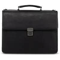 Jost Glasgow Aktentas RFID-bescherming Leder 40 cm Laptopvak zwart
