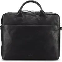 Jost Glasgow Aktentas Leder 37 cm Laptopvak zwart