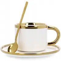 Homla SINNES Mok met schotel en revers, wit, 0,20L, porselein