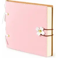 VHV - Notitieboek Blanco 240 Pagina's - Vierkant dagboek met bloemsluiting en 180° vlakliggend ontwerp - Roze