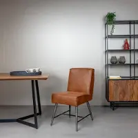 Tower Living Eetkamerstoel Belmonte - Cognac Stof - 62x62x86cm