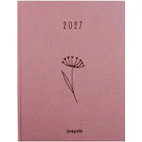 Brepols bureau agenda 2027 - TIMING [0.136] - AURELIA - Bureau agenda - 1 week op 2 pagina's - Weekoverzicht - Roze - 17.1 x 22 cm
